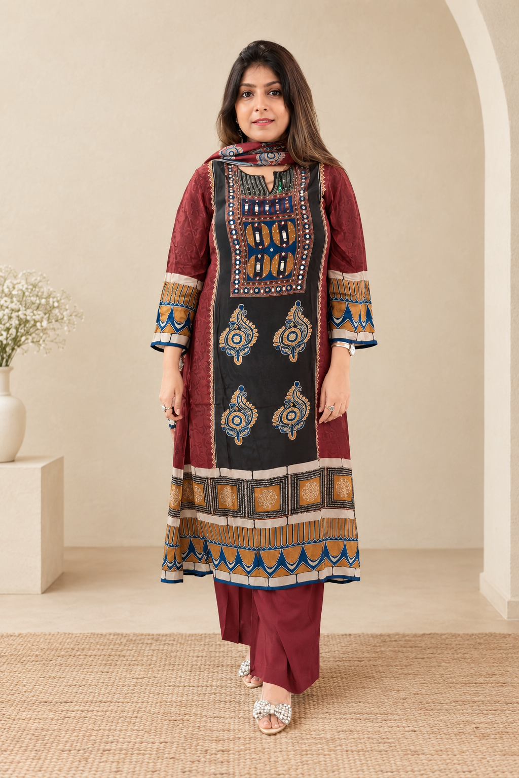 Crepe A-Line Suit