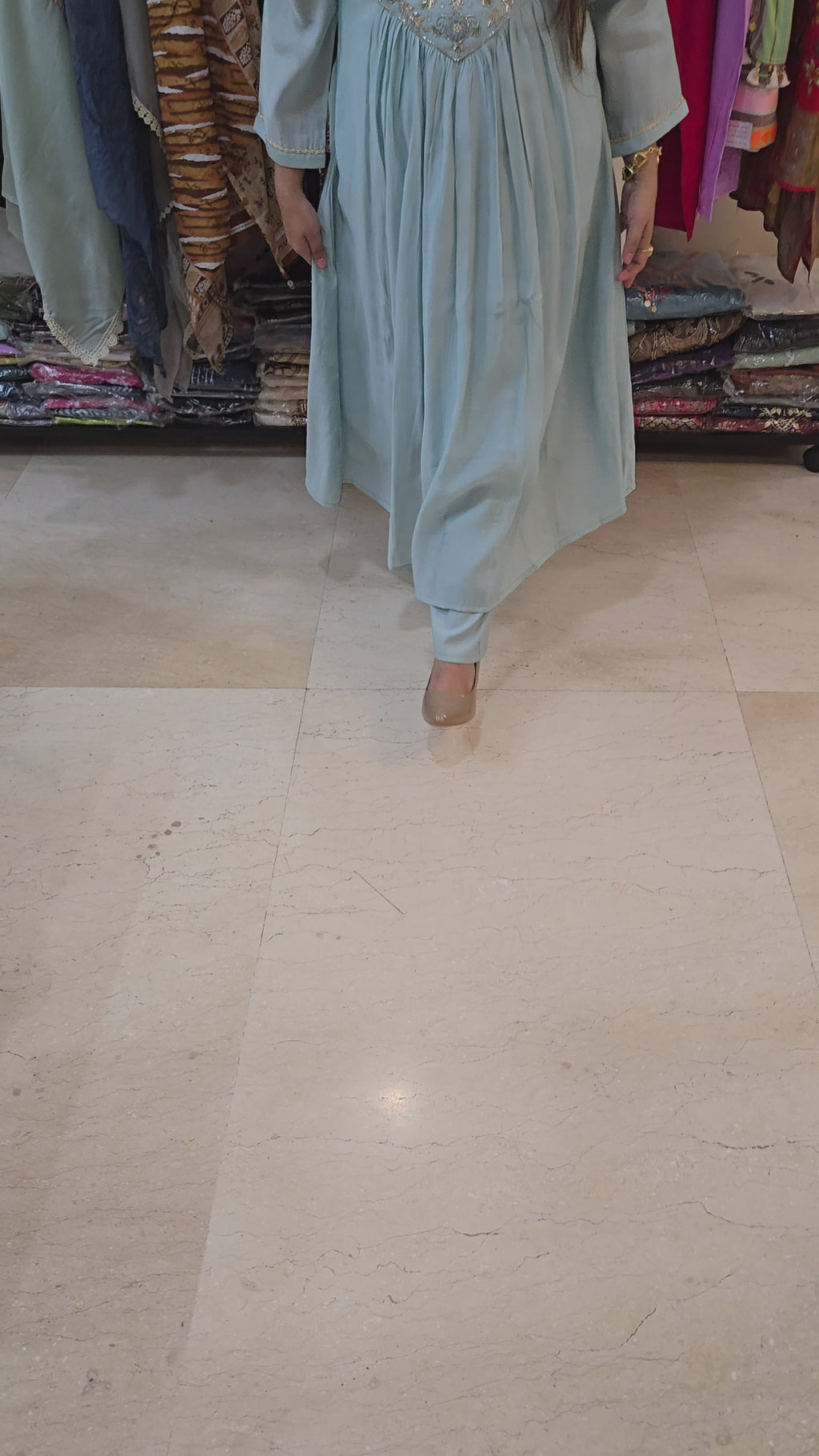 Powder Blue in Mul Chanderi